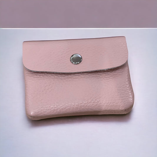 Mini Coin Wallet - Pebble Leather - Lt. Pink