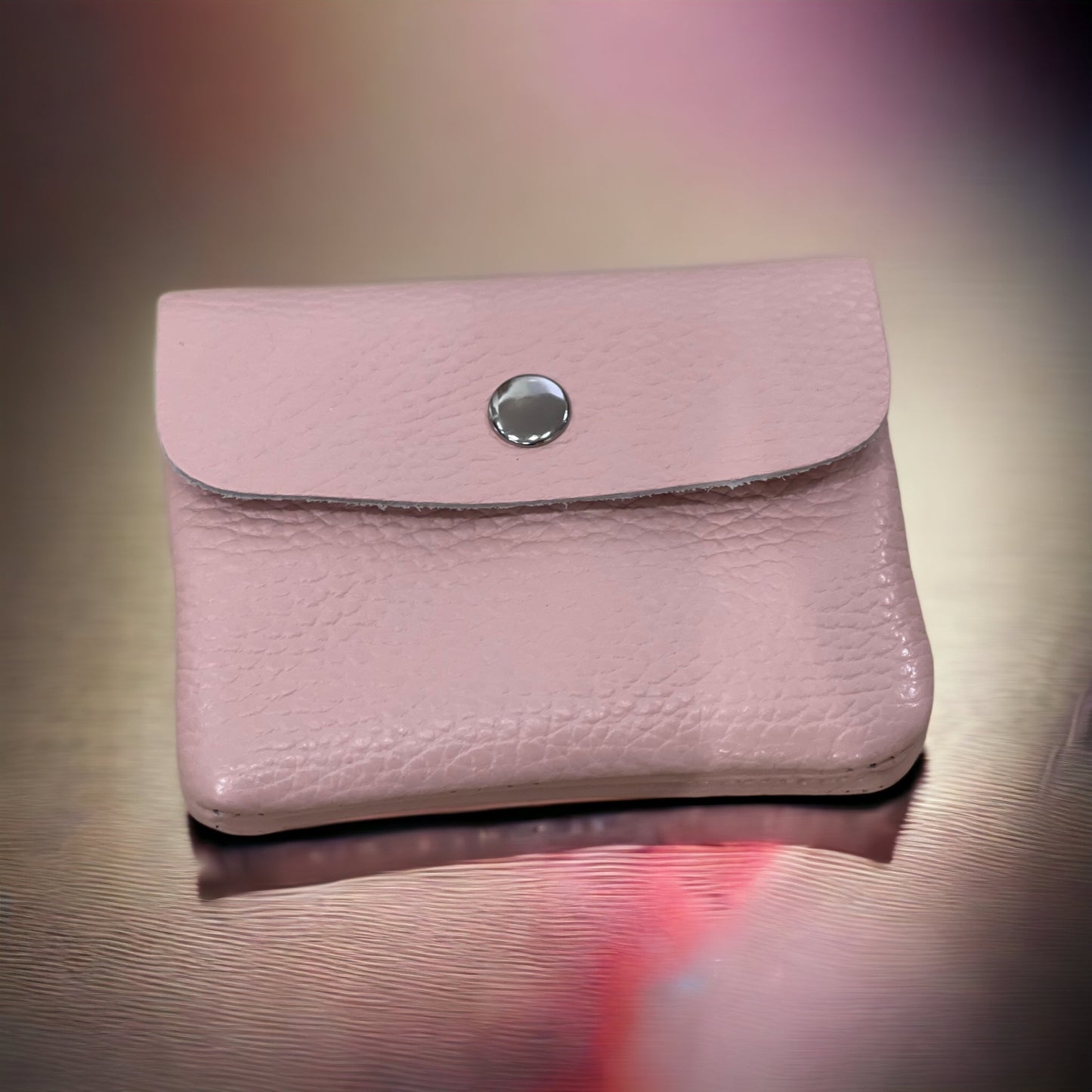 Mini Coin Wallet - Pebble Leather - Lt. Pink