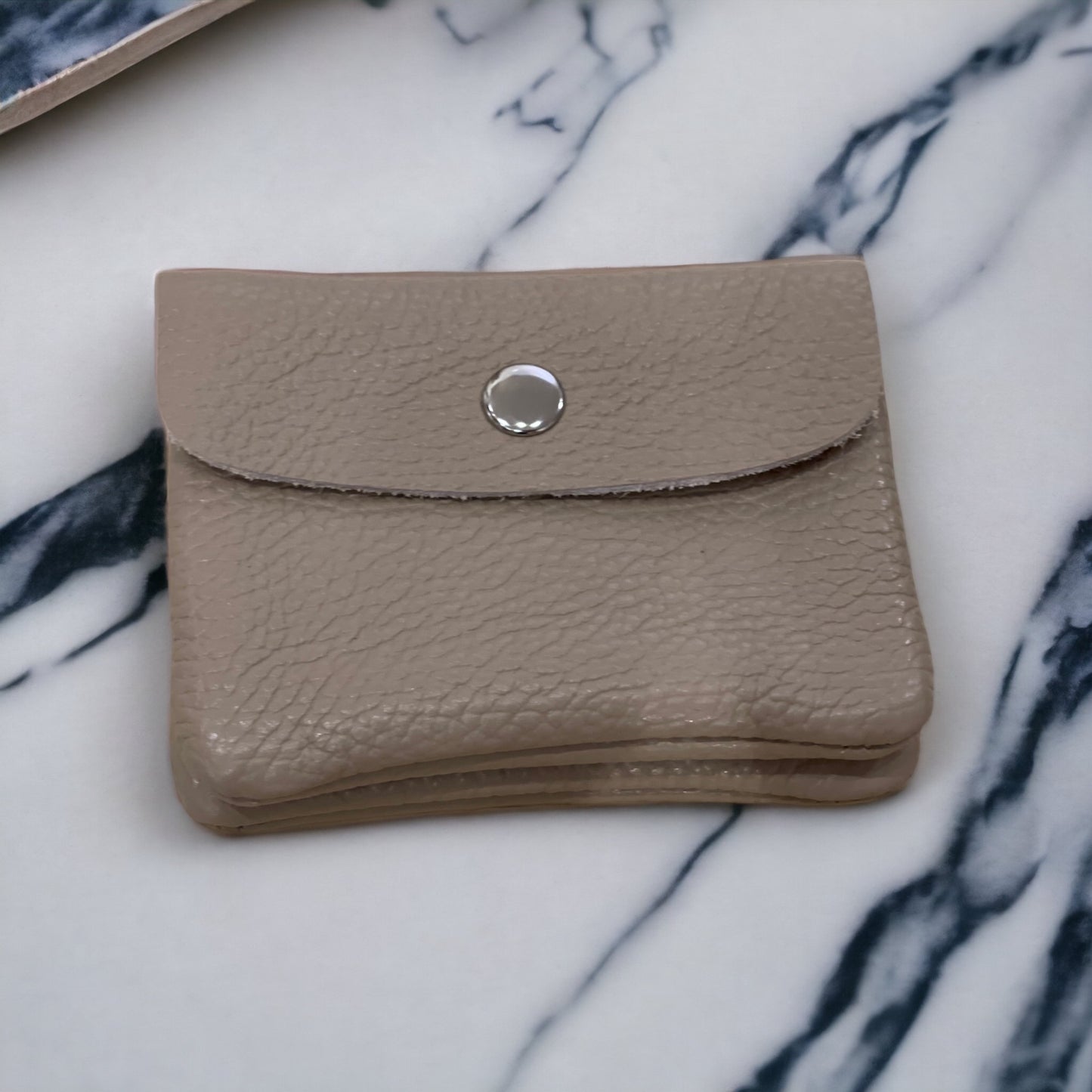 Mini Coin Wallet - Pebble Leather - Dark Khaki