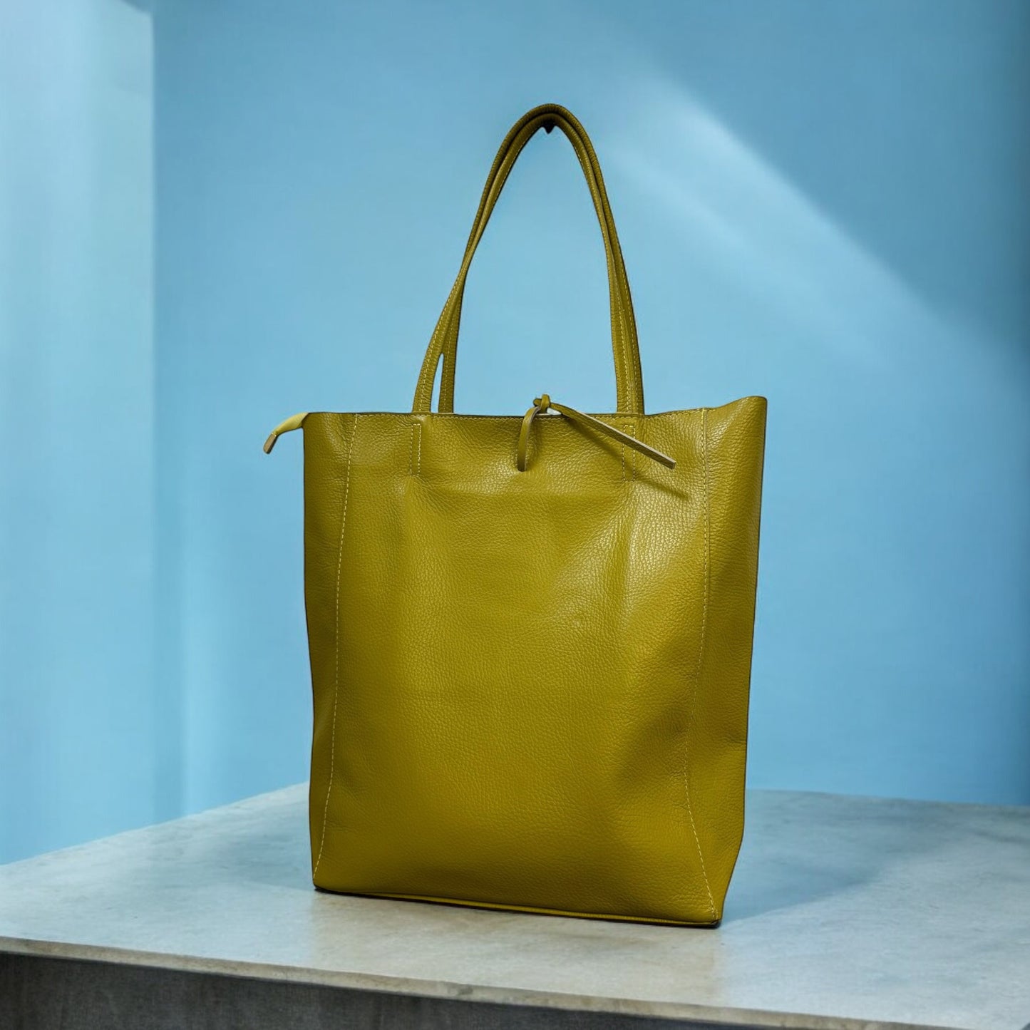 Tote bag - Pebble Leather - Chartreuse