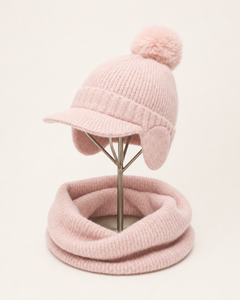 Chiara Hat & Neck Warmer – Pink, view 1
