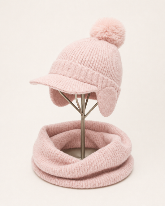 Chiara Hat & Neck Warmer – Pink