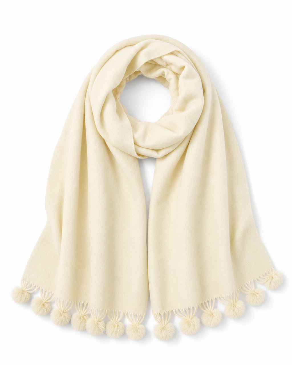 Pom Pom Wrap – Beige