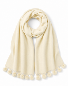 Pom Pom Wrap – Beige, view 1