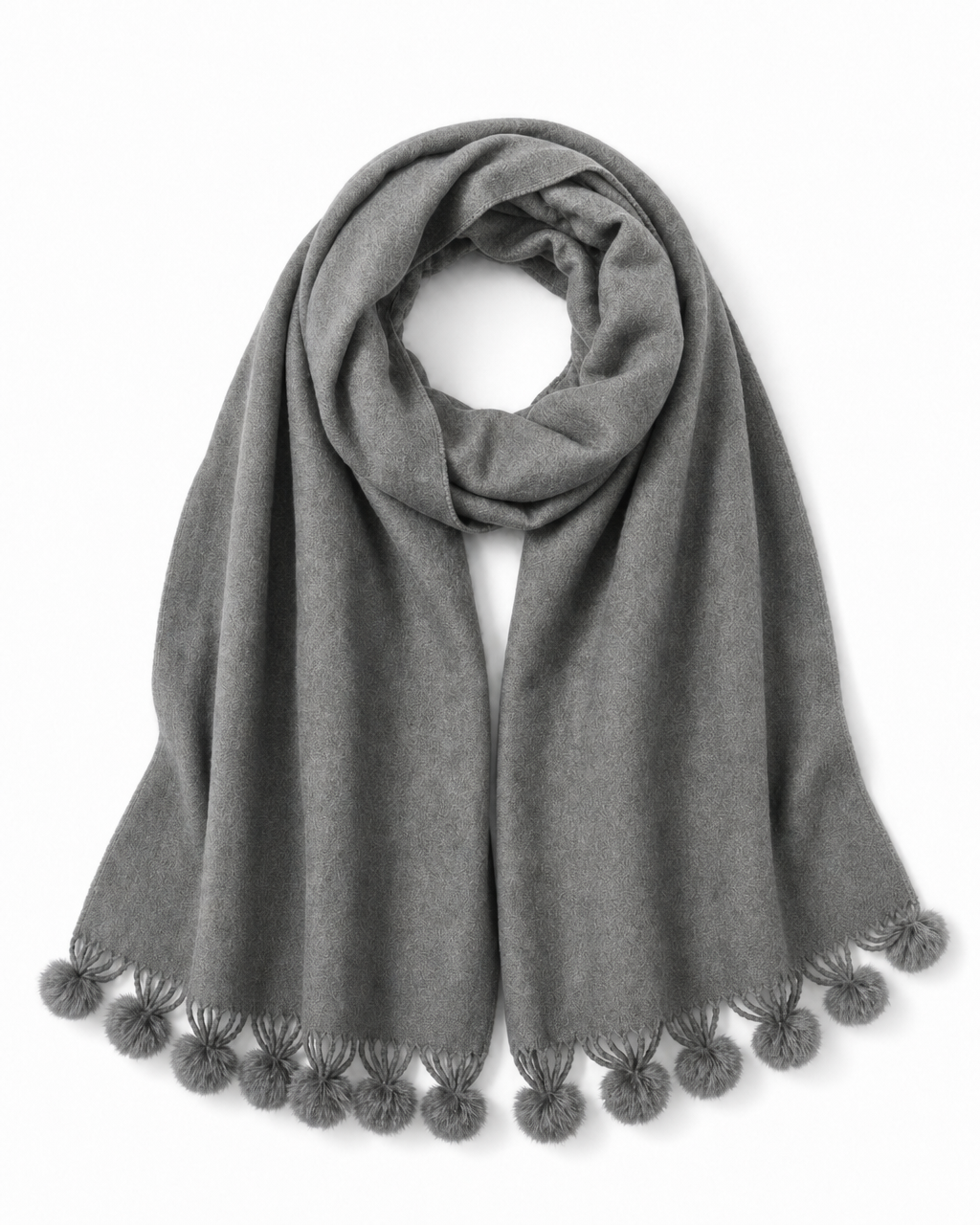 Pom Pom Wrap – Charcoal