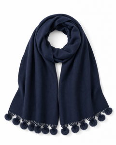Pom Pom Wrap – Navy, view 1
