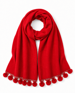 Pom Pom Wrap – Red, view 1
