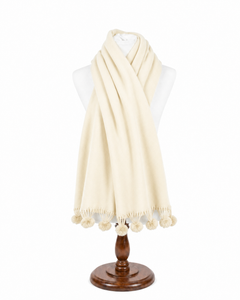 Pom Pom Wrap – Beige, view 2