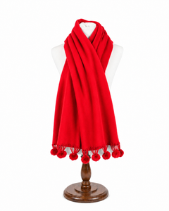 Pom Pom Wrap – Red, view 2