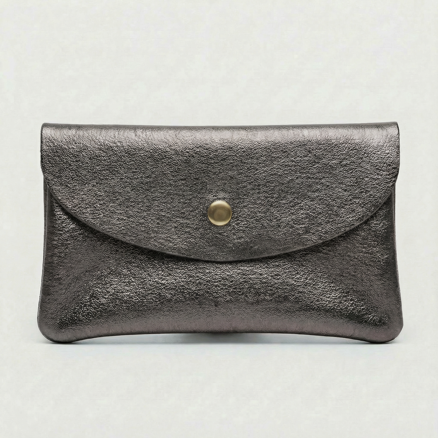 Mini Coin Wallet - Metallic Leather - Pewter