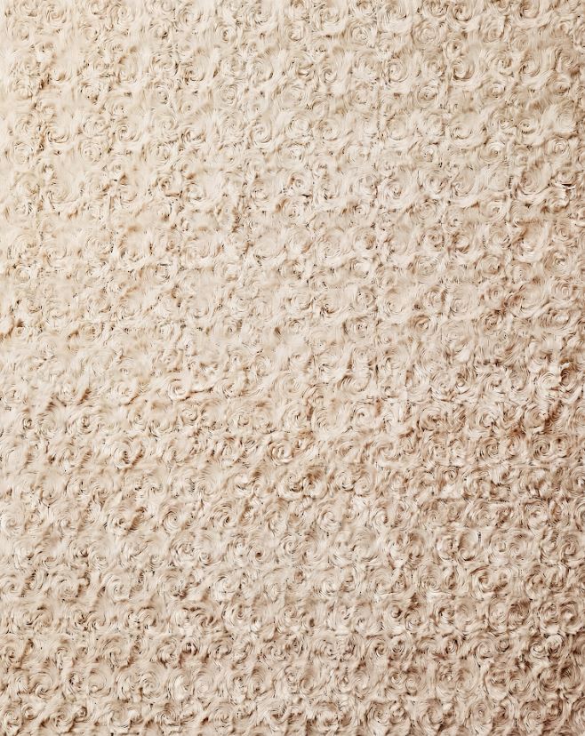 Rosebud Duotone Throw in Cream & Sahara, plush faux-fur blanket