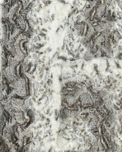 Rendezvous Throw in Chocolate & Cream, plush faux-fur blanket, view 1