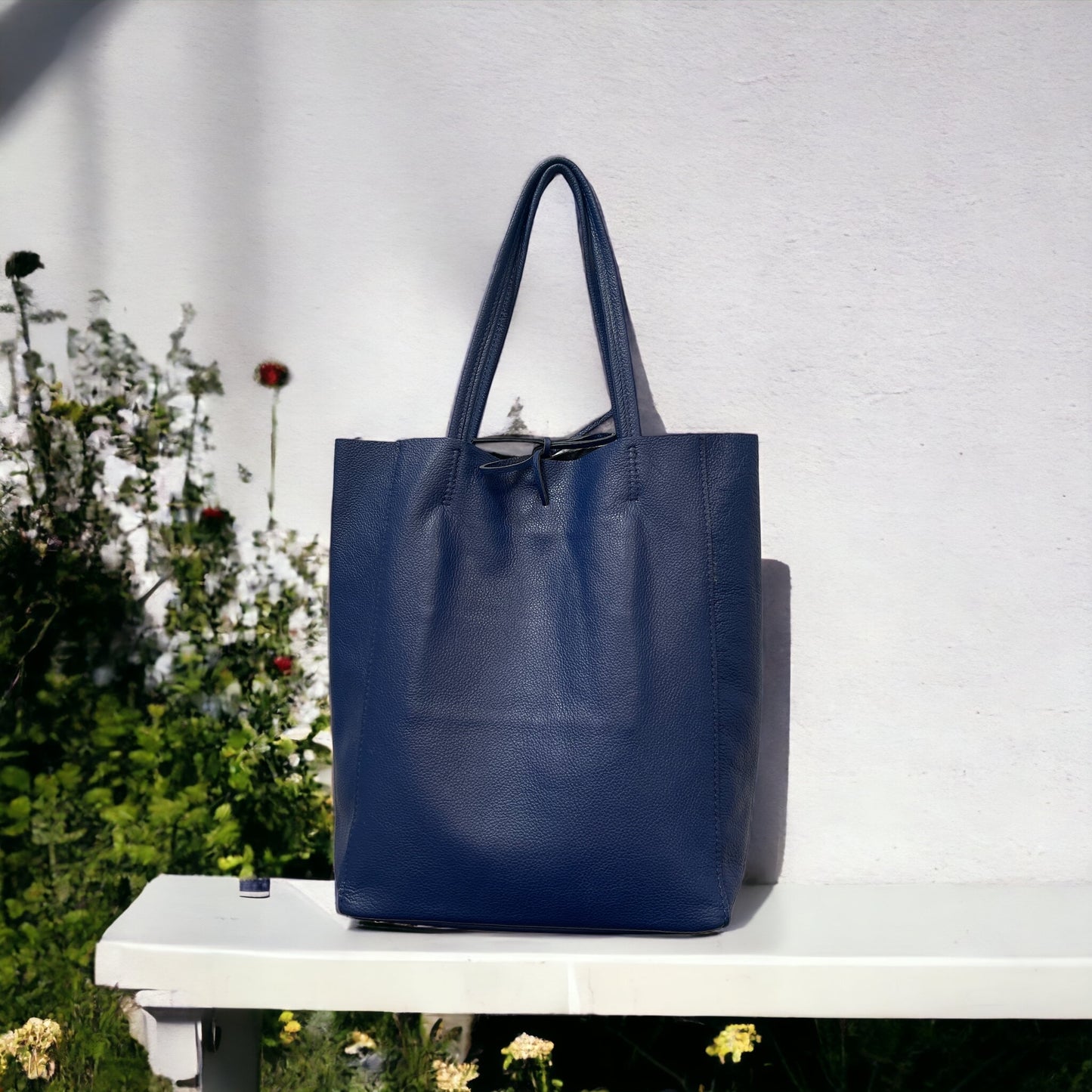 Tote bag - Pebble Leather - Navy – Tourance