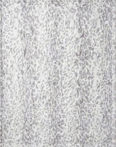 Wild Jacquard Throw in Silver, plush faux-fur blanket, view 1
