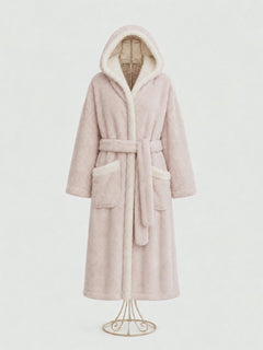 Milo Hooded Robe - Blush, view 2