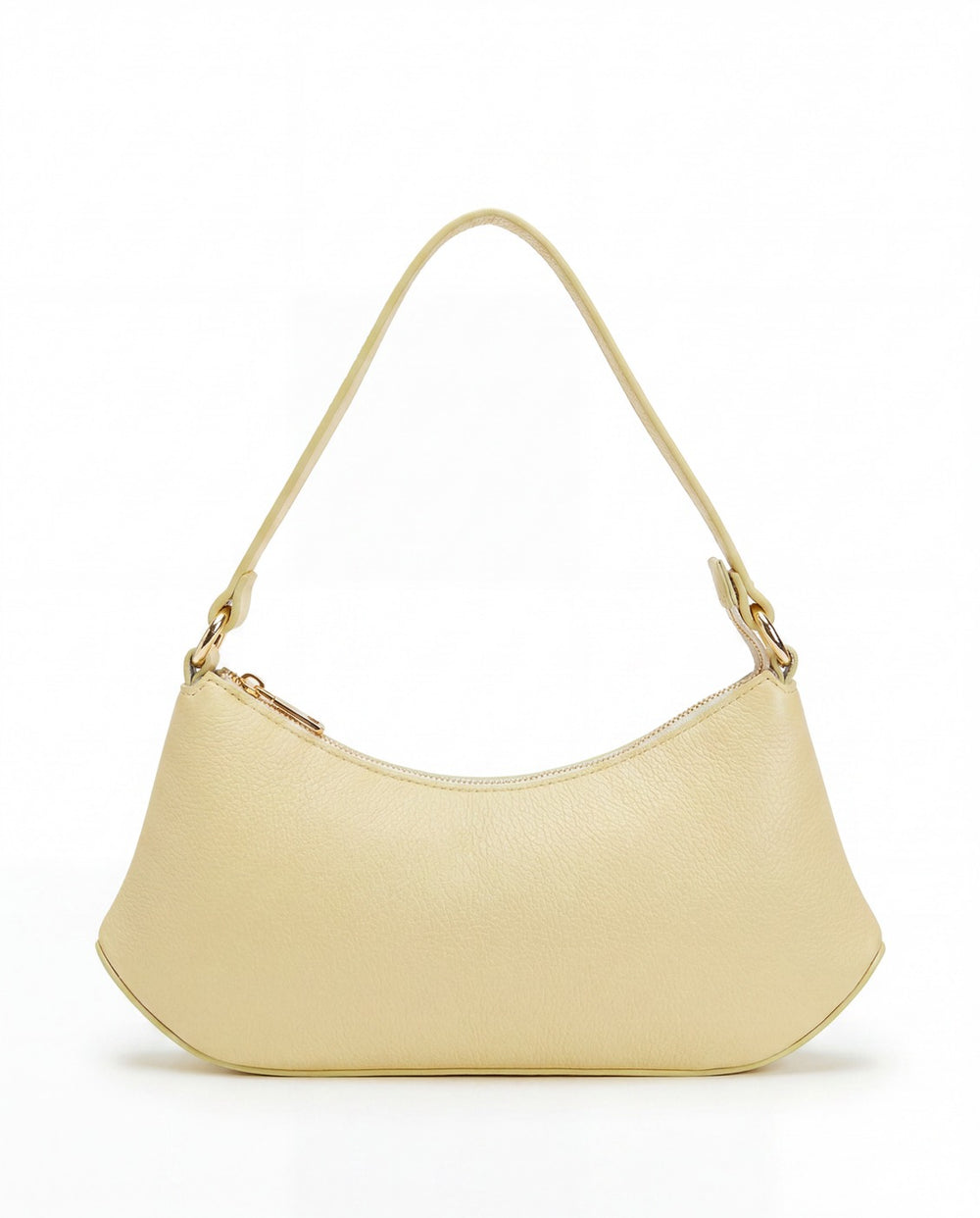 Seraphina curved shoulder bag in Burro full-grain pebbled Italian leather by Tourance