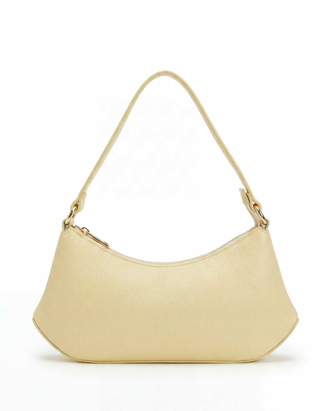 Seraphina curved shoulder bag in Burro full-grain pebbled Italian leather by Tourance