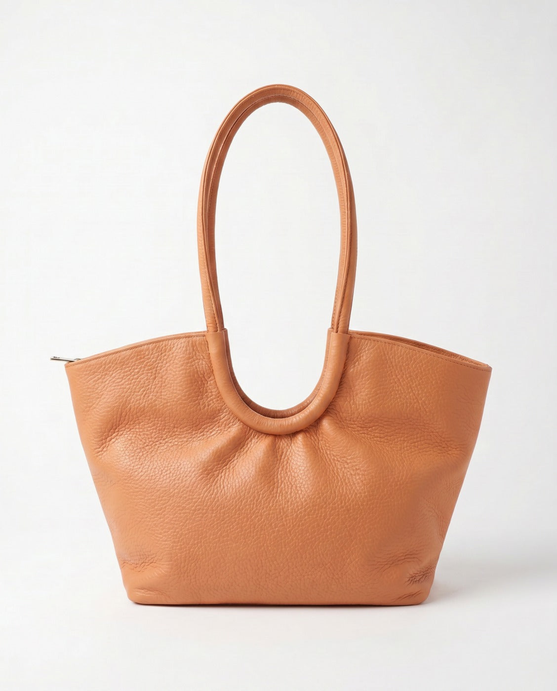 Valdora shoulder tote in Albicocca full-grain Italian leather by Tourance