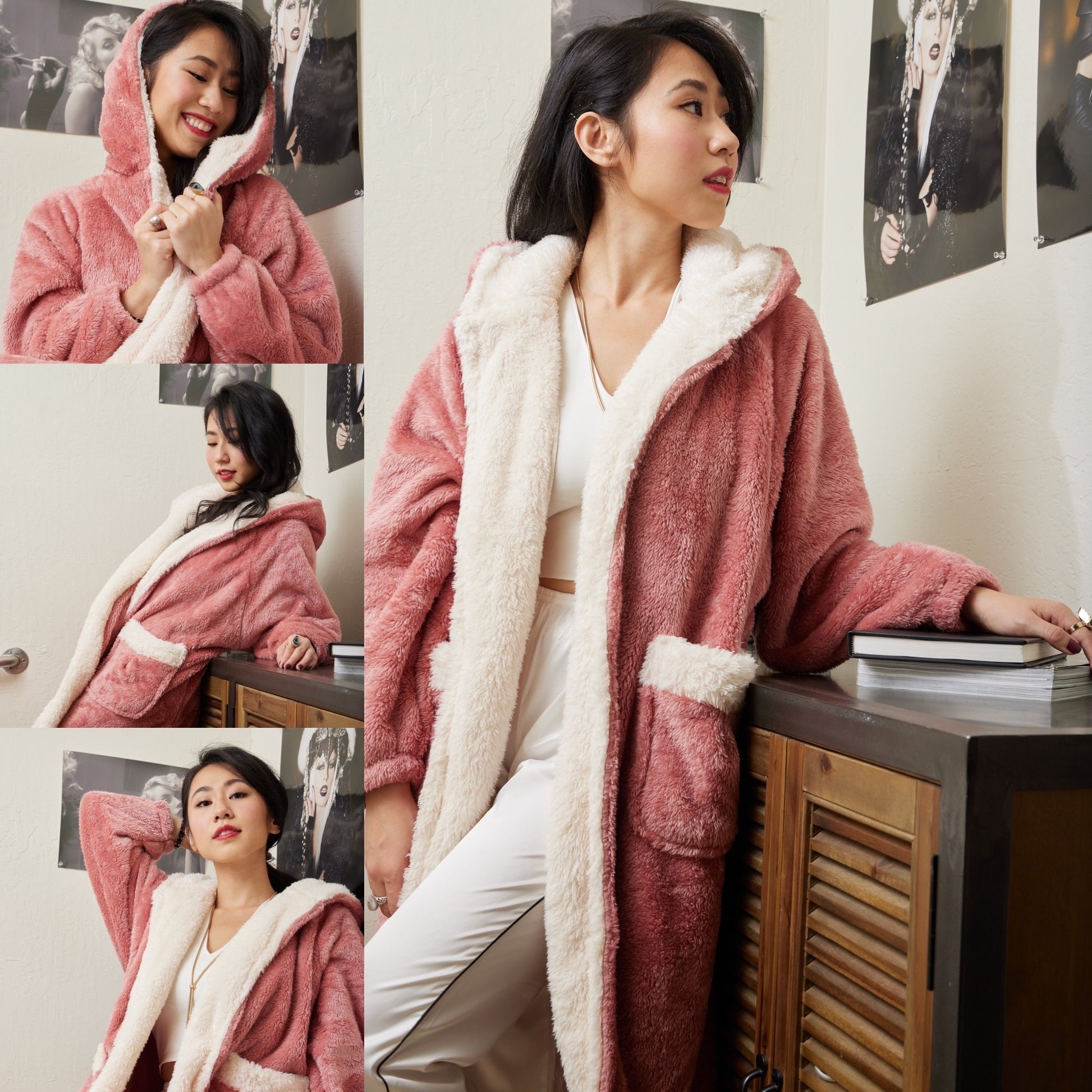 Images of Woman wearing Primerose Milo Hooded Robe 