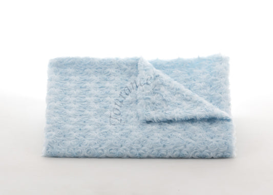 Rosebud Classic Baby Blanket in Blue with Tourance watermark