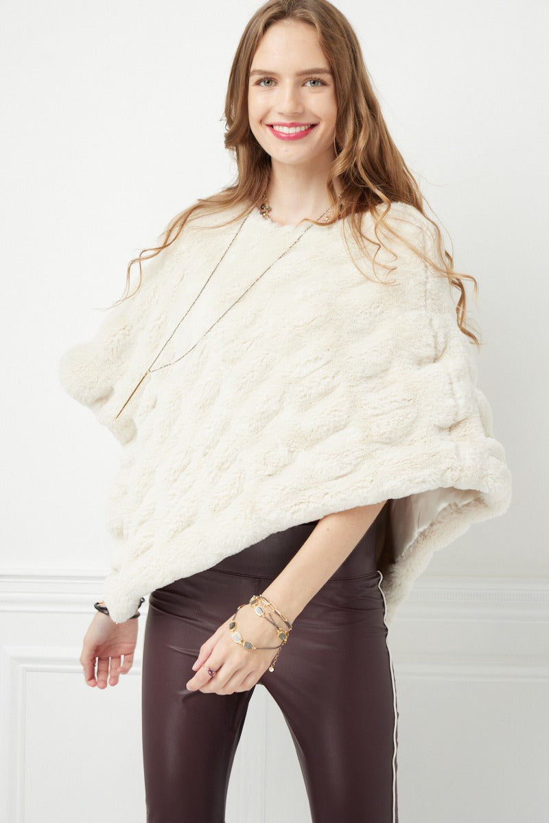 Women pose of wearing Woman wearing Florence Beige Poncho