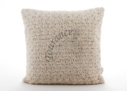 Rosebud Duotone Square Pillow in Cream & Sahara