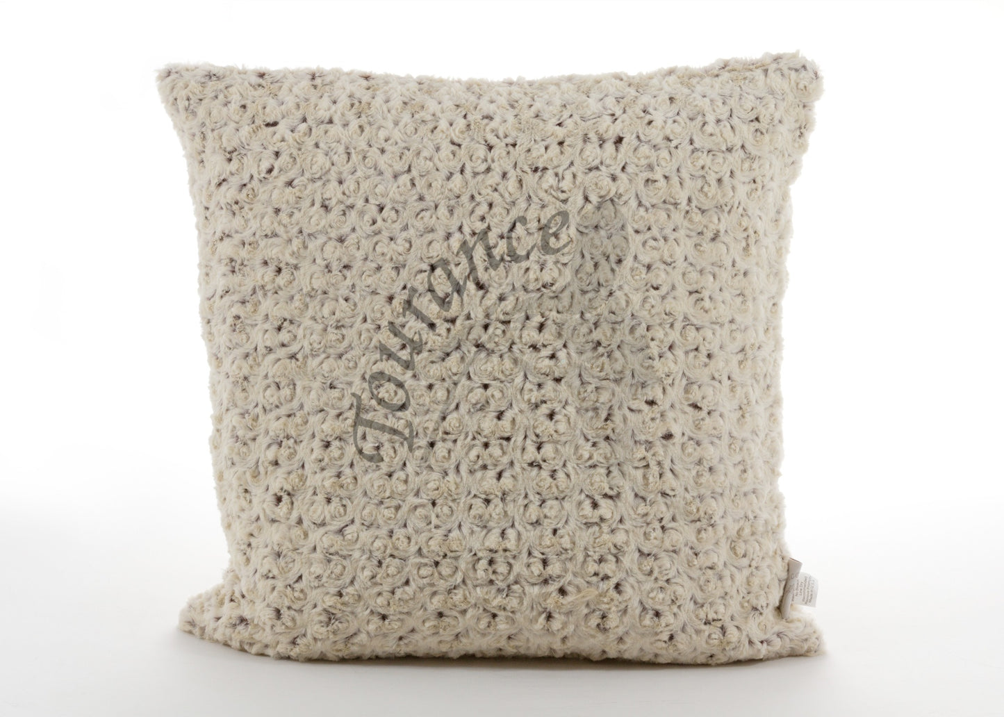 Rosebud Duotone Square Pillow in Cream & Chocolate