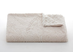 Paisley Throw in Embossed Beige with watermark, view 2