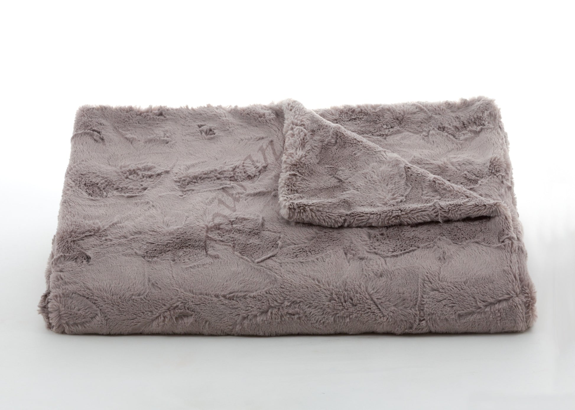 Throw Lux Rabbit Taupe with watermark