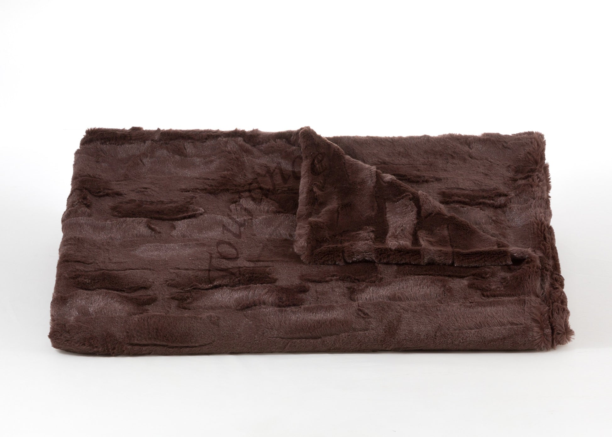 Lux Rabbit Throw in Chocolate with watermark