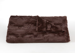 Lux Rabbit Throw in Chocolate with watermark, view 2