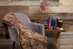 Aspen Throw in Chestnut on a chair, view 4