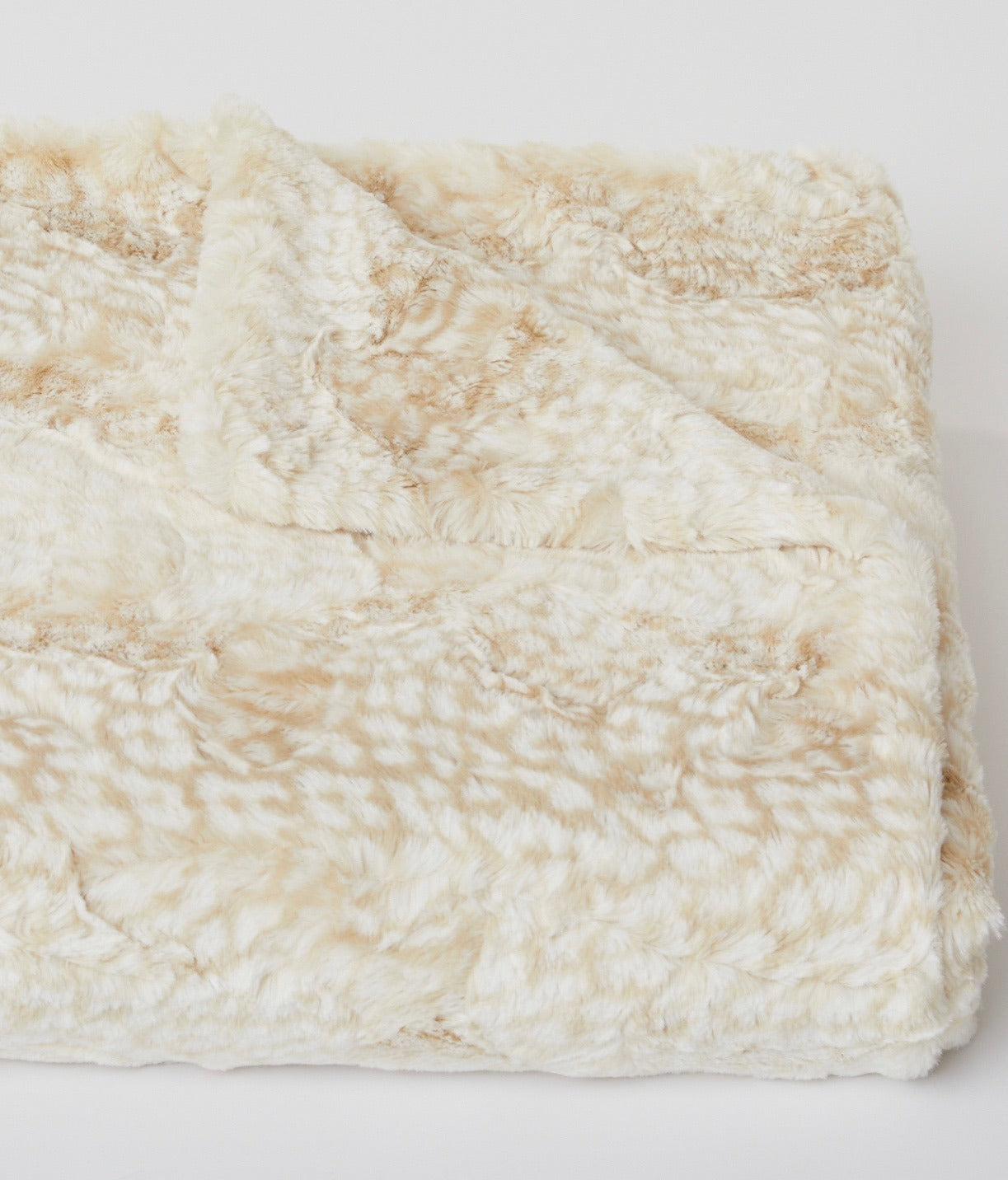 Siberian Leopard Throw – Cream and Beige Zoomed image